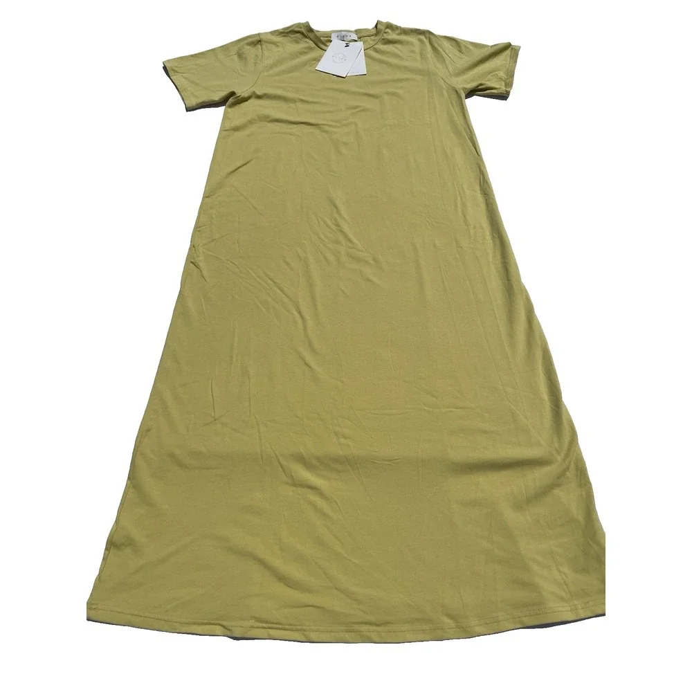 Olive Brand Womens Mustard Colored Tshirt Dress One‎ Size